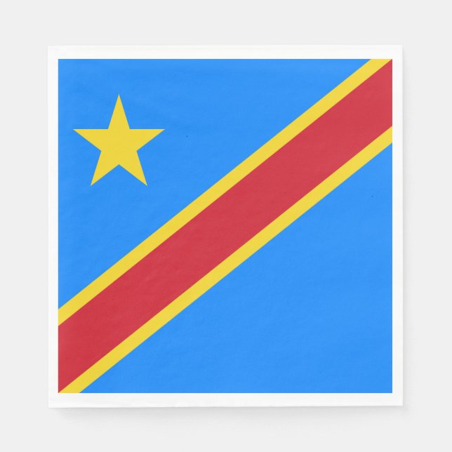Servilleta De Papel Bandera del Congo Kinshasa (Anverso)