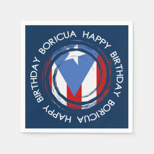 Servilleta De Papel Bandera del cumpleaños de Puerto Rico