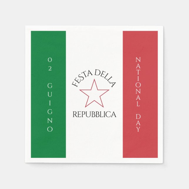 Servilleta De Papel Bandera del Día Nacional de la Festa della Repubbl (Anverso)