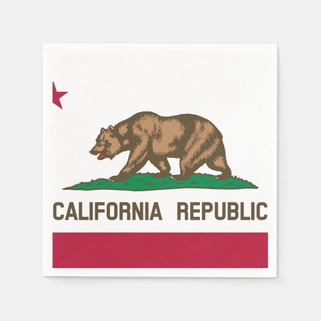 Servilleta De Papel Bandera del estado de California (Anverso)
