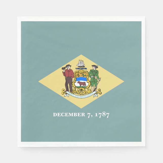 Servilleta De Papel Bandera del estado de Delaware (Anverso)