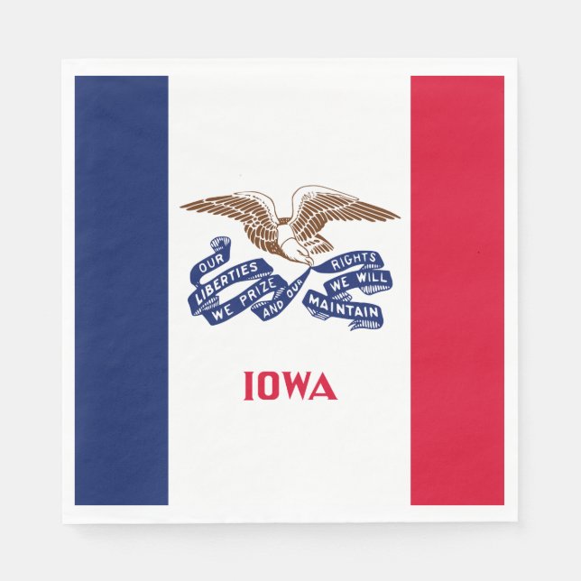 Servilleta De Papel Bandera del Estado de Iowa (Anverso)