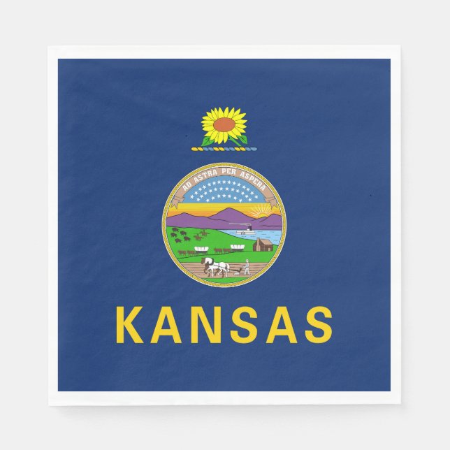 Servilleta De Papel Bandera del estado de Kansas (Anverso)