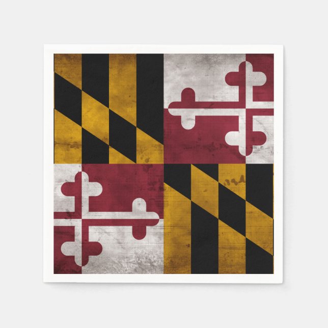 Servilleta De Papel Bandera del Estado de Maryland, de época blanca (Anverso)