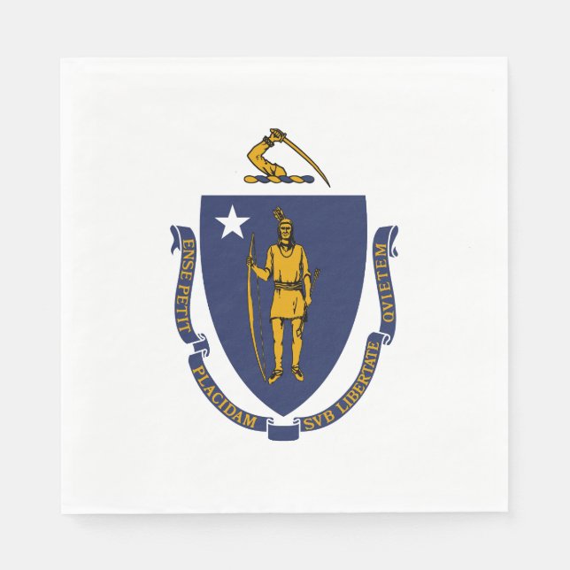 Servilleta De Papel Bandera del estado de Massachusetts (Anverso)