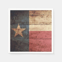 Bandera del Estado de Texas sobre grano de madera 