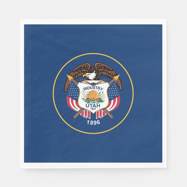 Servilleta De Papel Bandera del Estado de Utah (Anverso)