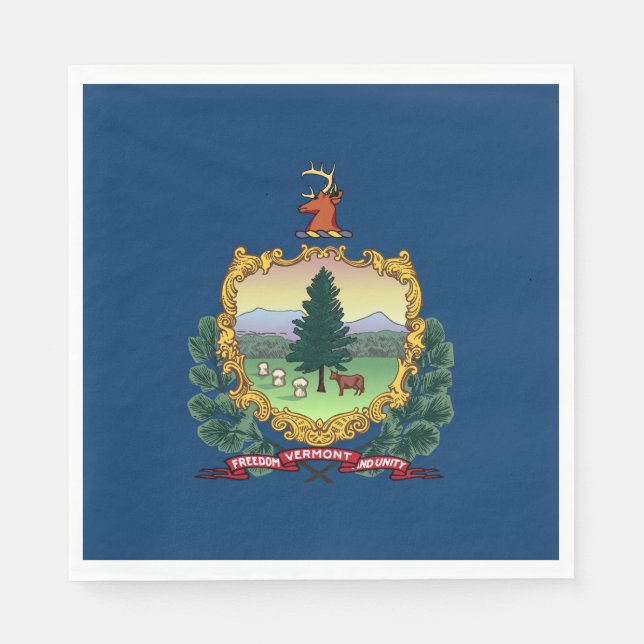Servilleta De Papel Bandera del Estado de Vermont (Anverso)