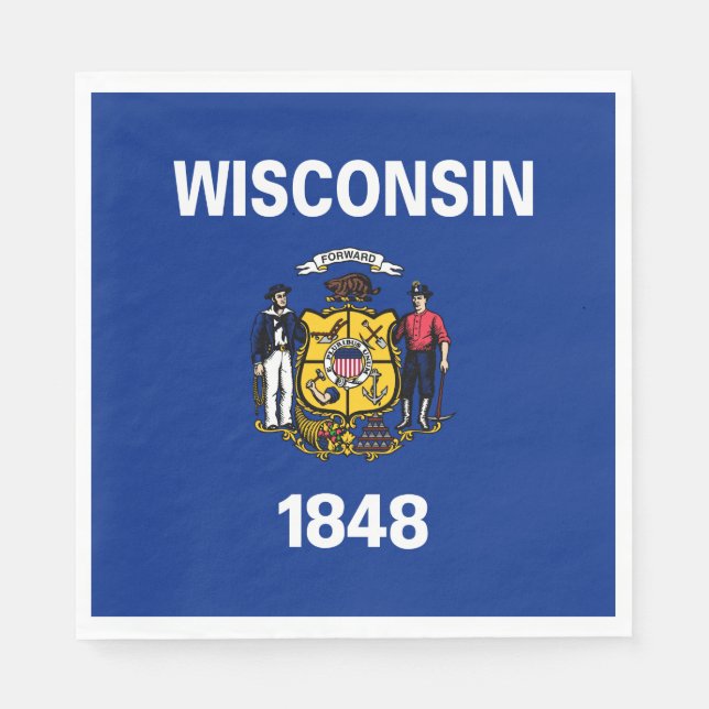 Servilleta De Papel Bandera del Estado de Wisconsin (Anverso)