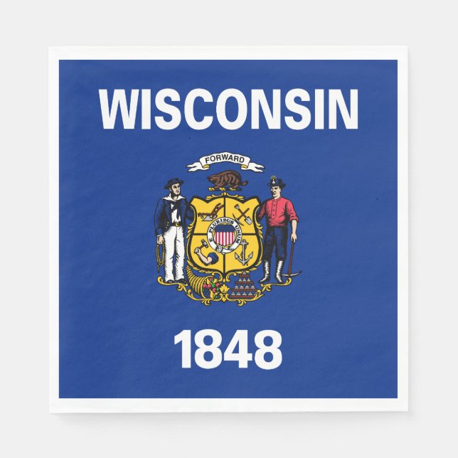Servilleta De Papel Bandera del estado de Wisconsin (Anverso)