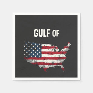 Servilleta De Papel Bandera del mapa del Golfo de América divertida de
