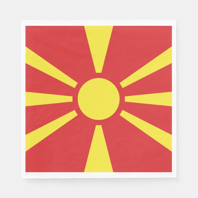 Servilleta De Papel Bandera del Norte de Macedonia (Anverso)