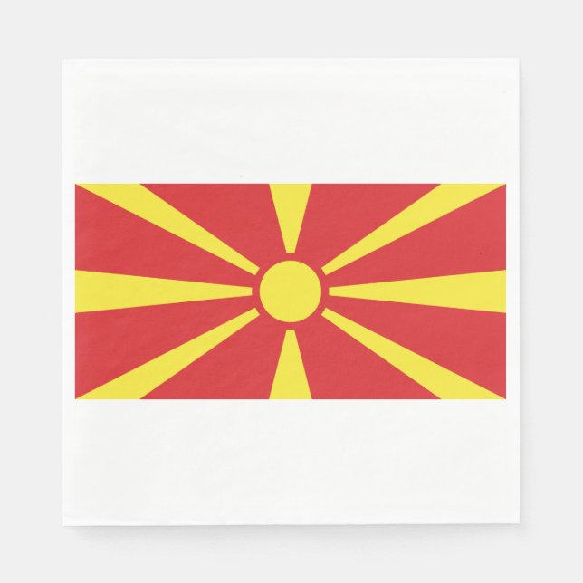 Servilleta De Papel Bandera del Norte de Macedonia (Anverso)