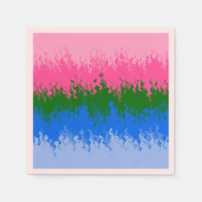 Servilleta De Papel Bandera del Orgullo Abstracto Trippy Omniromántico (Anverso)