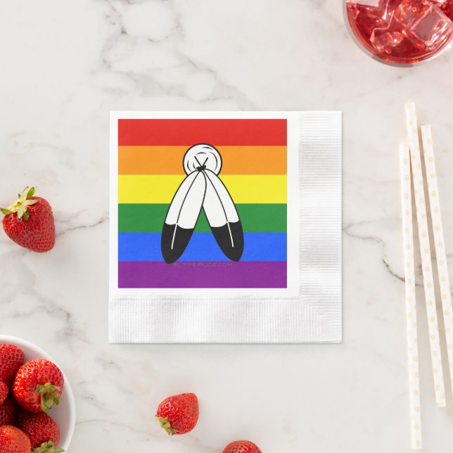 Servilleta De Papel bandera del orgullo de dos espíritus de SlipperyJo (In situ)