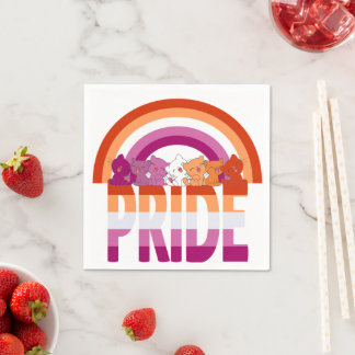 Servilleta De Papel Bandera del Orgullo de Gatos Lesbianos