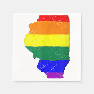 Servilleta De Papel Bandera del Orgullo Gay de Illinois