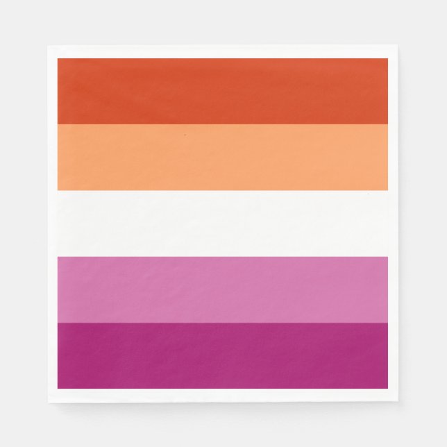 Servilleta De Papel Bandera del Orgullo Lesbiano LGBTQ (Anverso)