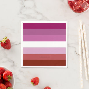 Servilleta De Papel bandera del orgullo lésbico femenino de SlipperyJo