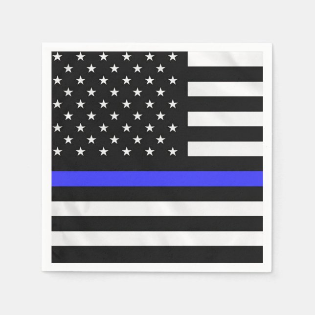 Servilleta De Papel Bandera del policía (Anverso)