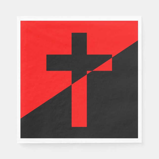 Servilleta De Papel Bandera del socialismo cristiano y el anarquismo ( (Anverso)