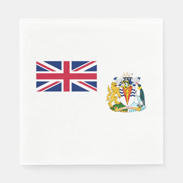 Servilleta De Papel Bandera del Territorio Antártico Británico (Anverso)