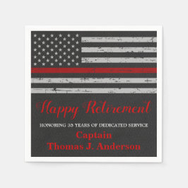 Servilleta De Papel Bandera delgada de la línea roja del Fiesta de ret