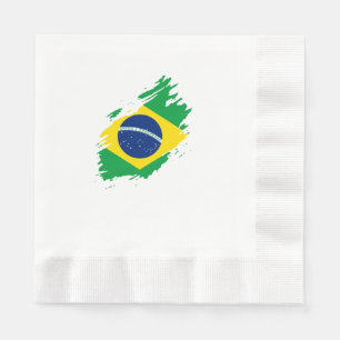 Servilleta De Papel Bandera Desgarrada Brasil Orgullo Nacional Aficion