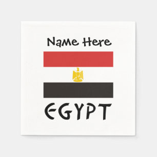 Servilleta De Papel Bandera egipcia personalizada con nombre 