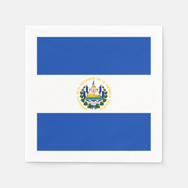 Servilleta De Papel Bandera: El Salvador (Anverso)
