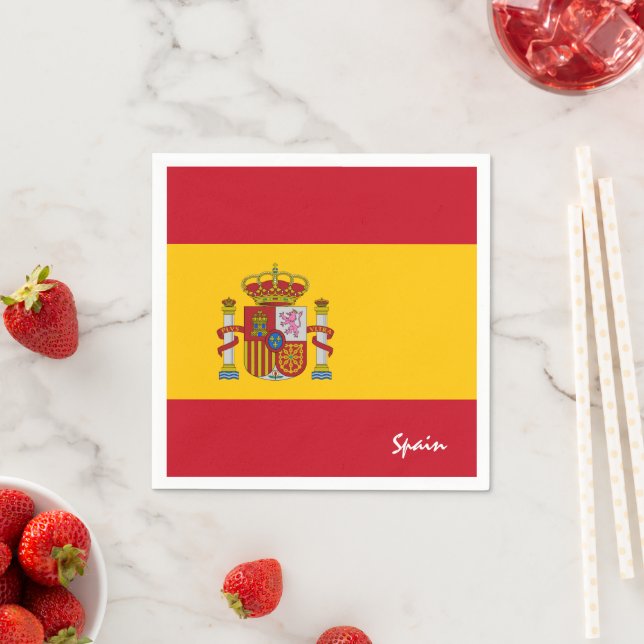 Servilleta De Papel Bandera española y fans de la moda en España, fies (In situ)