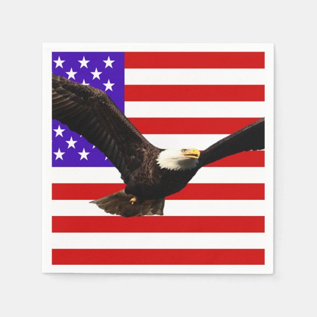 Servilleta De Papel Bandera estadounidense con águila Estados Unidos (Anverso)
