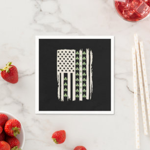 Servilleta De Papel Bandera estadounidense con tréboles para St Patric