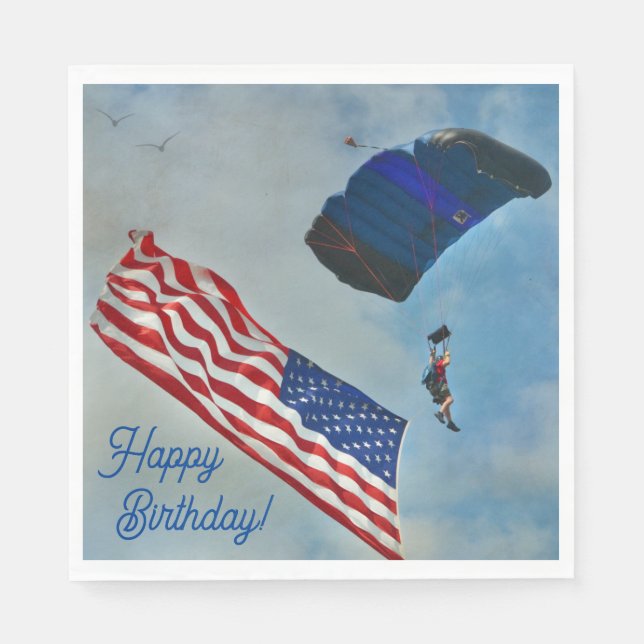 Servilleta De Papel Bandera estadounidense de buceo del cielo (Anverso)
