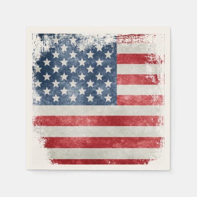 Servilleta De Papel Bandera estadounidense de Grunge de Estados Unidos (Anverso)
