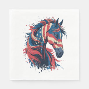 Servilleta De Papel Bandera estadounidense del caballo