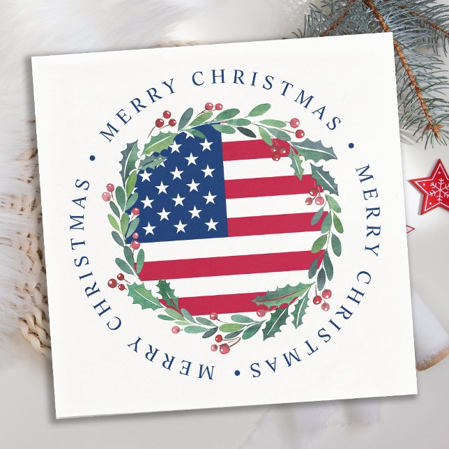 Servilleta De Papel Bandera estadounidense Navidades patrióticos Wreat (Subido por el creador)