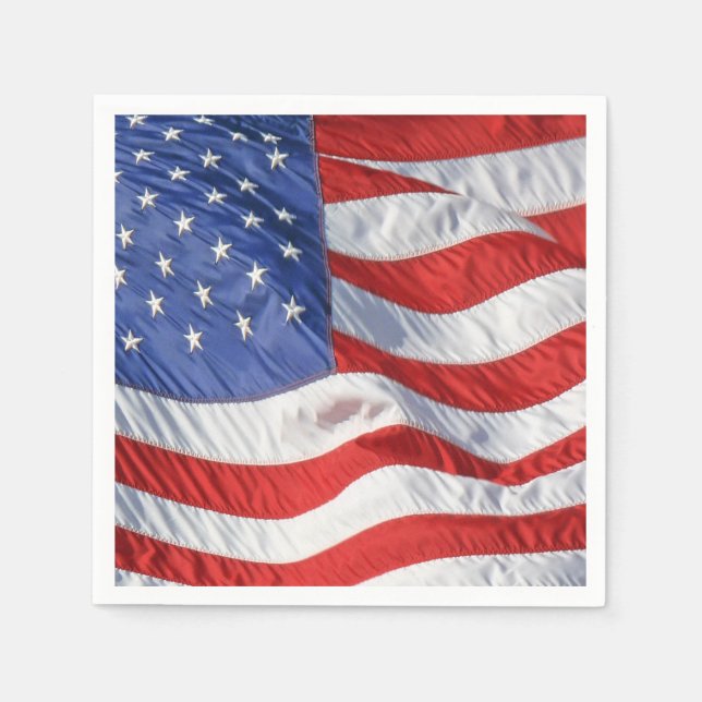 Servilleta De Papel Bandera estadounidense ondía patriótica (Anverso)