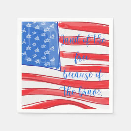 Servilleta De Papel Bandera estadounidense patriótica tierra de los li