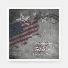 Servilleta De Papel Bandera estadounidense patriótica y Boda de estrel