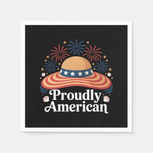 Servilleta De Papel Bandera estadounidense Sunhat - orgullosamente nor