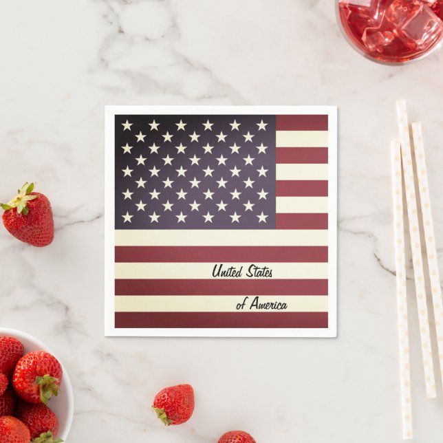 Servilleta De Papel Bandera estadounidense y fiesta estadounidense/hin (In situ)