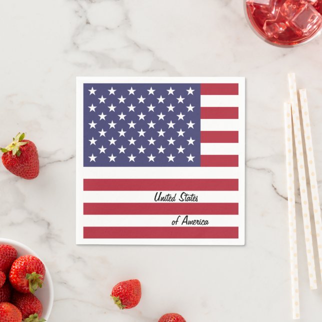 Servilleta De Papel Bandera estadounidense y fiesta estadounidense/hin (In situ)