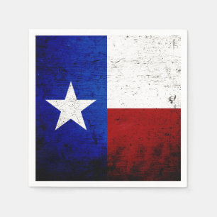 Servilleta De Papel Bandera Estatal Black Grunge Texas