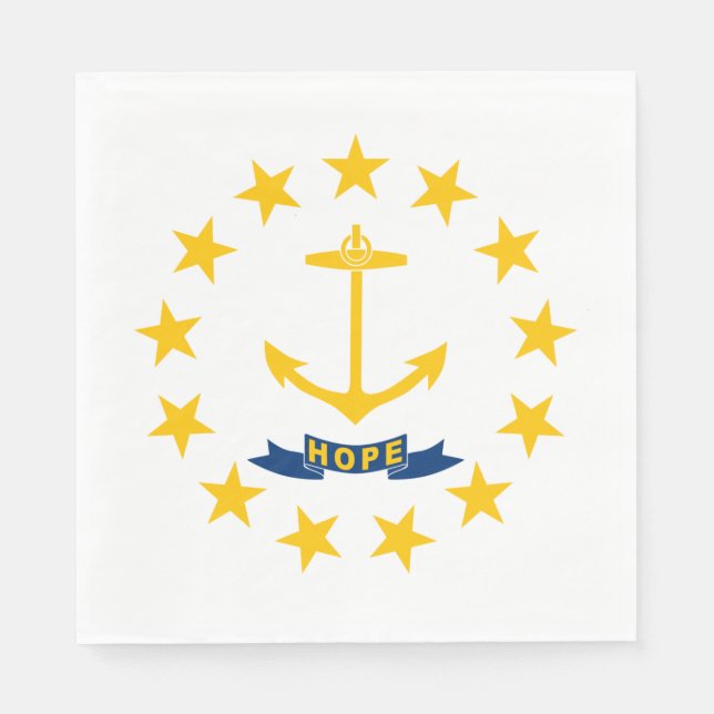Servilleta De Papel Bandera estatal de la isla de Rhode (Anverso)