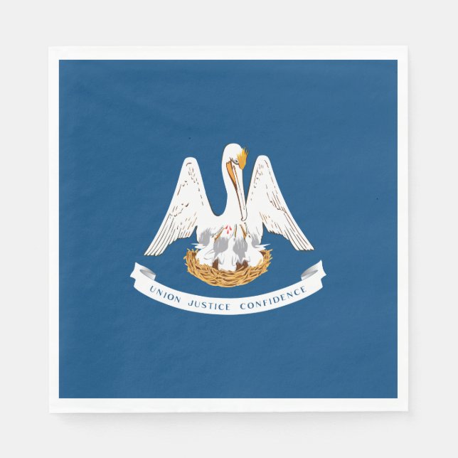 Servilleta De Papel Bandera Estatal de Luisiana (Anverso)