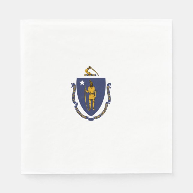 Servilleta De Papel Bandera estatal de Massachusetts (Anverso)