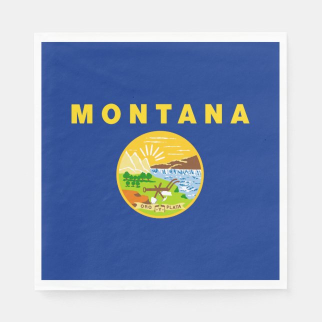 Servilleta De Papel Bandera Estatal de Montana (Anverso)