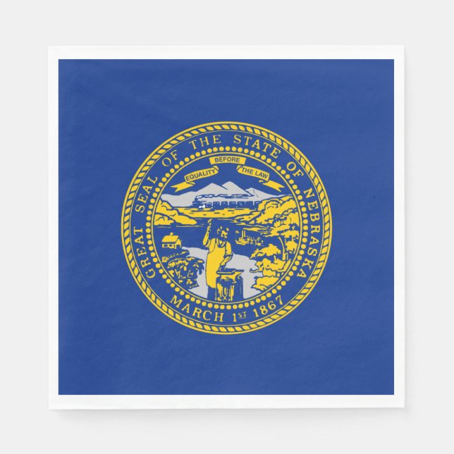 Servilleta De Papel Bandera Estatal de Nebraska (Anverso)