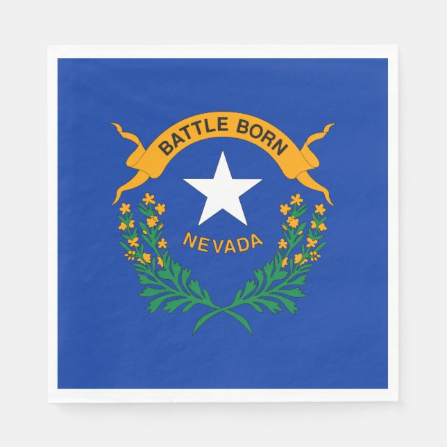 Servilleta De Papel Bandera Estatal de Nevada (Anverso)